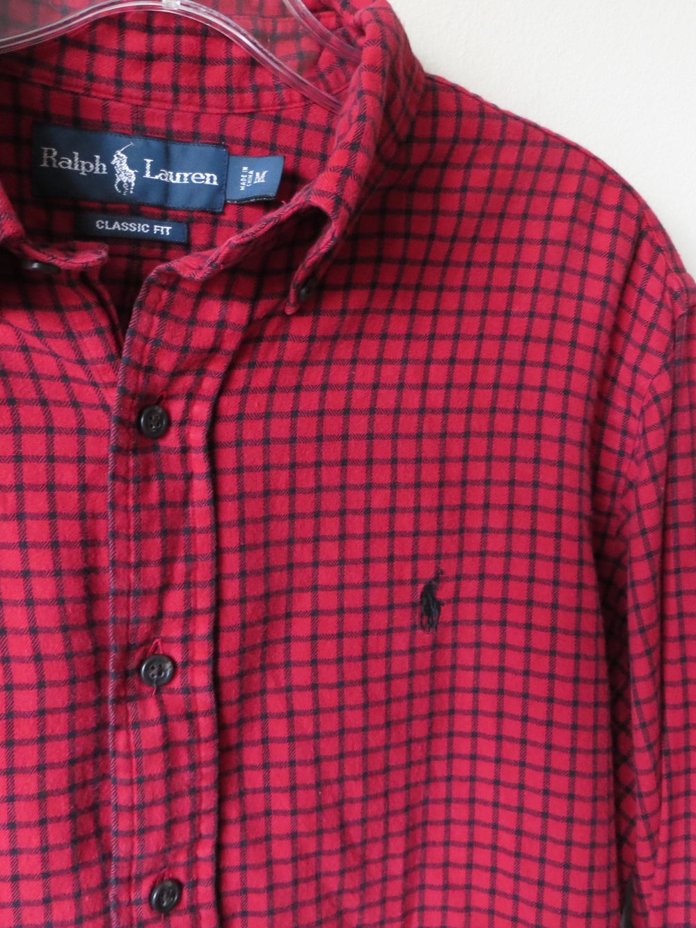 Polo Ralph Lauren Classic Fit Red Gingham Check Plaid Button-Down Shirt